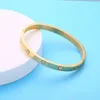 High quality gold plated stainless steel bangle bracelet jewelry fashion custom heart diamond bangle for women