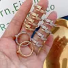 Fashion Creative 18k Gold Zircon Brass Charm Bracelethigh Quality Nail Crystal Cuff Bangle Finger Ring Suit Jewelry Supplies