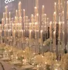 QB Akrylkristall Candelabra Wedding Centerpieces Clear Candle Holder Wedding Ceremony Event Party Decoration