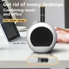 Portabla högtalare TWS Computer Bluetooth -högtalare Portabel Tung subwoofer Alarmklocka Termometer Digital Mini -högtalare med mobiltelefonhållare YQ240124