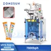 Zonesun ZS-FP220 VFFS سائل Bagger Ketchup Pasta CHISPAT CASUSE POUCHES تعبئة التعبئة والتغليف مضخة دوار مؤازرة الختم