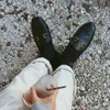 Chaussures habillées de luxe classiques mocassins demi-pantoufles designer en cuir véritable femmes mules noires imprimer pantoufle denim sandales plates