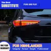 Feu arrière LED pour Toyota Highlander, accessoires de voiture, feu de freinage et de stationnement arrière, clignotant 21-22 Streamer