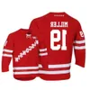 Wisconsin Badgers College Hockey Jerseys Aangepaste Dylan Holloway Cole Caufield Brock Ty Pelton-Byce Ty Emberson Brian Elliott Ryan Mcdonagh Hig