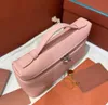 Loro Evening Cowhide LcuLychee Markings Commuting Simple Single Pockot Shoulder Lp Handbag Lunch Bag Cosmetic Pink