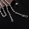 Halsband Unibabe 5mm tjock 925 Sterling Silver Men's Long Silver Necklace Chain Retro Fashion Thai Silver Halsband 45 till 60 cm lång (HY)