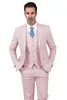 Neuer Stil-Anzug für Hochzeit, gekerbtes Revers, Schlitz hinten, zwei Knöpfe, Bräutigam-Smoking, Bräutigam-Anzug, 3-teilig (Blazer, Weste, Hose), Anzüge, Smoking, reine Farbe, individuelle Größe