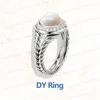 Kadınlar için Dy Ring 1: 1 Yüksek kaliteli alyans nişan istasyonu kablo koleksiyonu vintage etnik döngü çember kolye punk tasarımcısı dy mücevher hediye grubu