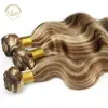 Lace Wigs Highlight Blonde Hair Bundle with Closure Piano Color P4/613 3 Bundles with Frontal Body Wave HairL240124