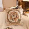 Pillow 48x48cm European Style Embroidered Flowers Decorative Cover Pillowcase Home Sofa Car Throw Case Cojines