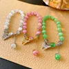 Strand Natural Stone Opal Moonlight Beads Bracelet Light Luxury Butterfly Elastic Bracelets Bangles For Women Wristband Jewelry