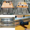 Conjuntos de ferramentas manuais profissionais 820mm Router Table Cerca Alumínio W / Conexão de Porta de Poeira T-Tracks Suportes Deslizantes Mitre Gauge Conector Oth8C