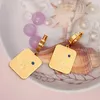 Dangle Earrings Stainless Steel Square Shape Earring Gold Plated Turkish Coin Wedding Drop Small Hoop For Girls