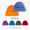 Bérets femmes automne et hiver mode couleur unie bonnet épais peau de melon chapeau en plein air cyclisme tricoté laine pour hommes 2024