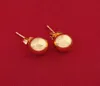 Stud Charm 4mm 6mm 8mm 10mm Ball Earring Yellow Gold Color Shape Classic Designörhängen för kvinnor7915450