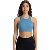 2024 Lu Lu Bra for Yoga Women Racerback Sports Bra Yoga Outfit Cropped workout top with pad impact Running Gear ribbed fabric Womens Sports Bra