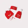 Berets Winter Children Hat Scarf Toddler Kids Red Embroidery Detail Pom Decor Beanie Boys Girls Baby Knit Set