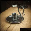 Candle Holders Rustic Iron Candle Holder With Carry Handle Drop Delivery Home Garden Home Decor Otbmd