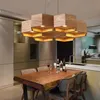 Loft Wood Prendant Lamp Honeycomb الثريات Nordic Nordic عتيقة الخشبية البار المقهى ثريات صغيرة