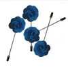 Flores decorativas 100 pçs/lote artesanal convidado boutonniere pinos de seda rosa artificial padrinho masculino feminino broche corsage flor de casamento