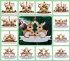 Kerst Rendier Ornamenten Kerstbomen Hars Aangepaste DIY Naam Familie van 3 5 Cadeau Hang Decoraties Hanger Thuis Decro8984069