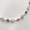 Halsband 2021 Sommar Nya Bohemian Natural Stone Halsband Tiny Freshwater Pearl Mix and Match Exquisite Choker Sweet Gilr Charm smycken