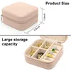 Jewelry Pouches 2Piece Portable Storage Box Organizer Display Travel Zipper Case Earrings Necklace Rings Pink