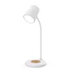 Lampade da tavolo Lettura Luci notturne Ricarica wireless multifunzionale Apparecchio di illuminazione interna dimmerabile compatibile Bluetooth Lampada da scrivania a LED