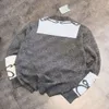 Женский дизайнерский вязаный свитер Серые толстовки с принтом Crey Neck Жаккардовые трикотажные топы