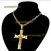 Hänge halsband 14k gul guld man byzantinsk kedja mens guld färg Jesus kors halsband hänge för män designer smycken halsband 2024 lyx smycken kvalitet