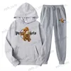 Survêtements pour hommes Funny Bear Graphics Print Sweat à capuche Ensembles Sportswear Coton Sweat-shirt 2 pièces pour hommes + pantalons de survêtement Sportswear Casual Vêtements pour hommes T240124