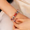 Pulseras de encanto Pulsera de Navidad de moda Santa Claus Calcetines de cristal Regalo de joyería Pandora Manos de caramelo para niña Mujer Brazaletes