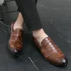 Loafer krokodil patroon schoenen voor mannen pu solide kleur mode veelzijdige dagelijkse mannen heren casual schoenen