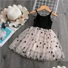 In Stock Flower Girl Dresses Girls Summer Sleeveless Princess Dress Cotton Vest Tops Star Printed Mesh Tutu Vestidos Kids Clothes Ch Dh8Qv