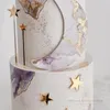 Décoration de gâteau étoiles dorées, fournitures de fête, 24 pièces/ensemble, minimaliste, en acrylique, joyeux anniversaire, outils de décoration de pâtisserie