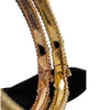 Hohe Version V-Gold V-Gold Hohe schmale Version Kaleidoskop für Frauen mit dicker Rosévergoldung, modisches Nischen-Volldiamant-Kleeblatt-Armband