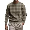 Magliette da uomo T-shirt vintage a maniche lunghe Patchwork Tees Tops Plaid per uomo Abbigliamento stampato a righe 3d Streetwear oversize 4xl