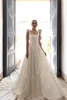 Vintage Ruffled Wedding Dresses Square Neckline Bridal Gowns Sleeveless A Line Long Train Satin Vestido De Novia