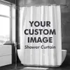 Shower Curtains Custom Shower Curtain Bathroom Waterproof Curtains Customized Photo Polyester Bath Decor with Hooks POD Dropshipping Personalise