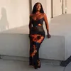 Casual Jurken Vrouwen Zomer Elegante Sexy Spaghetti Lange Bodycon Jurk Bloemenprint Laag Uitgesneden Mouwloze Backless Party Club Sling