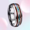 silver color koa wood abalone inlay high polish 8mm width 100 genuine wedding band elegance tungsten carbide rings for men 2107017198428