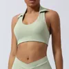 lu Reggiseno Yoga Crop Top Canotta aderente per donna Reggiseno fitness petto Push Up Senza cuciture Canotta sportiva Intimo Corsa Palestra ll2411A