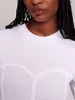 Women's T Shirts Casual Round Neck Corset 2024 Autumn French Fashion Design White Short Sleeve T-Shirt Top