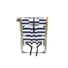 Lägermöbler Karibien Joe Ryggsäck Wood Beach Chair - Blå och vit bärbar utomhusplats