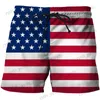 Men's Shorts Męskie szorty kąpielowe amerykańskie flagę 3D Surfing Board Short Kids Beach Shorts Men Trunk USA Flag Flag Swimsuit Spods Briefs Boy T240124