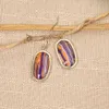 Fashion Jewelry Kendrascotts Earrings Simple Oval Colored Shell Dyeing Process Earrings with Colored Stripes Elongated Stone Earrings for Women