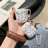 Mobiltelefonfodral Ins Heart Flower Bling Glitter Soft TPU Earphone Fall för AirPods Pro 2nd Generation Air Pods 1 2 3 Cover Accessories Keychain