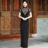 Ethnische Kleidung 2024 Chinesische verbesserte Qipao Nationale Blumenstickerei Cheongsam Kleid Bankett Oriental Vintage Abend Vestido