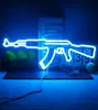 Neon Sign Light Gun AK 47 Super Cool Lampade a sospensione Insegna personalizzata Logo Decorazione Lampada Sala giochi Negozio Decorazione della parete5363615