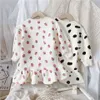 Mädchen Plus Kaschmir Pullover Kleid De Samt Herbst und Winter Neue Kinder Mode Kleid Kinder Baby Polka Dot Blumen rock